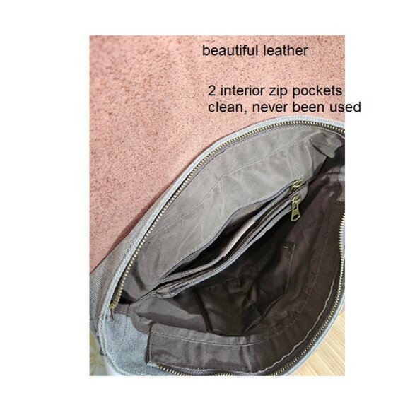 Canvas Leather Backpack, LargeTravel, School Backpack, Laptop - Picture 8 of 8